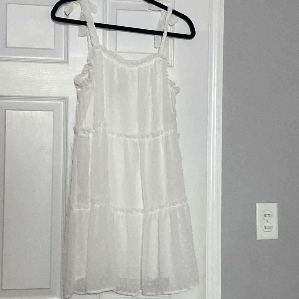 White Mid thigh length dress